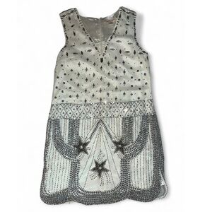 Carnation Lily Lily Rose Showgirl Star Spangled Beaded Mini Dress White Size 4